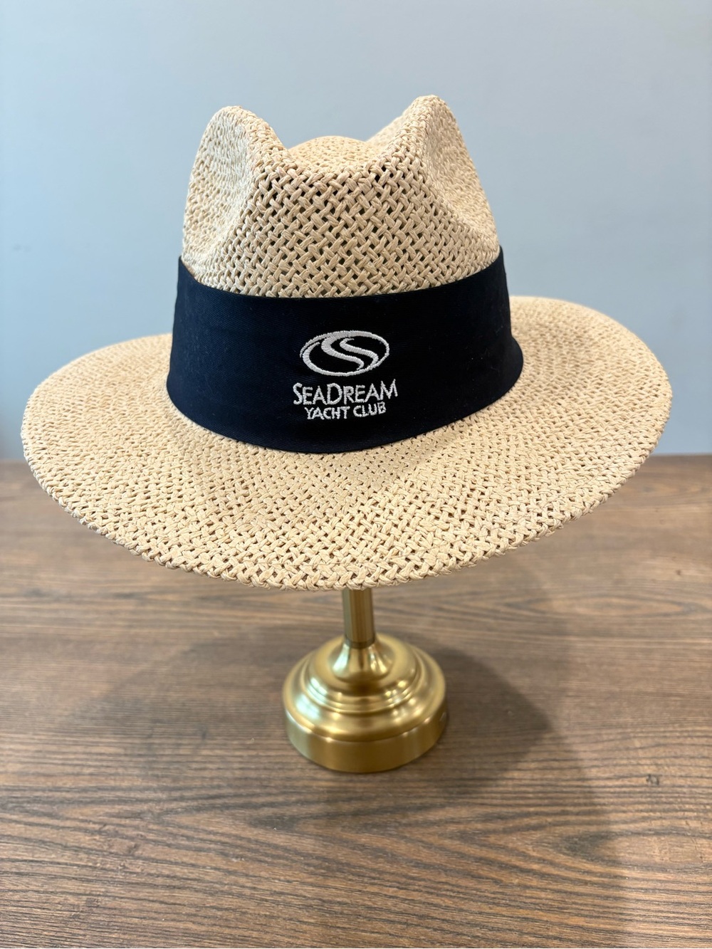 Ahead Authentics Seadream Yacht Club Straw Fedora Hat M/L UPF 50+ Resort Beach